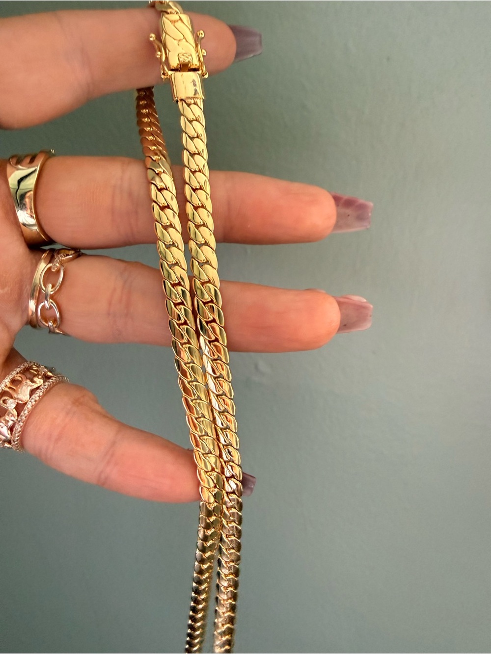 14k Gold Stamped Box lock Miami Cuban  Chain Necklace 20in